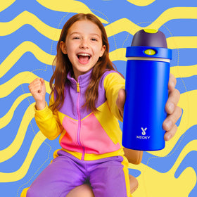 Meoky leak-proof bottle in backpack for mess-free transport.