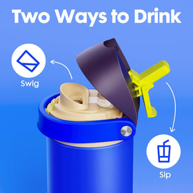 Meoky bottle with soft-grip loop for easy carrying.