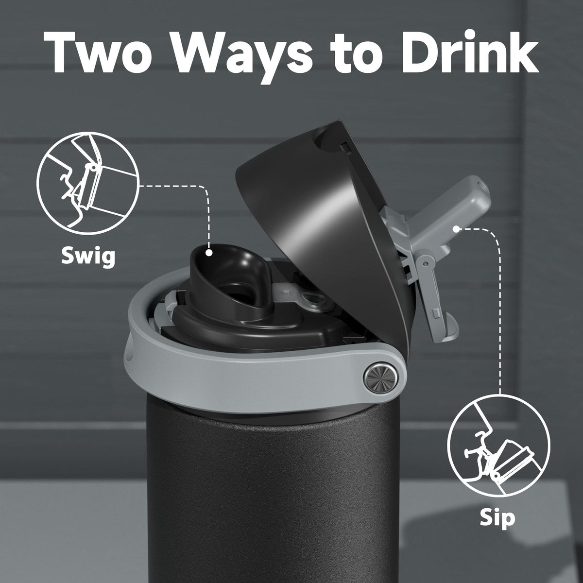 Meoky 24 oz bottle with lid closed leak-proof design for on-the-go