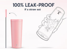 Meoky straw close-up with silicone tip reduces metallic taste for smoother sipping.