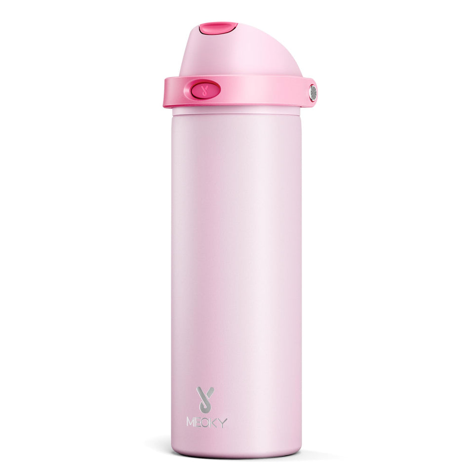 Meoky 24oz insulated bottle with cap lid for on-the-go sipping