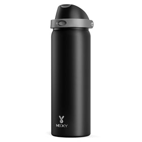 Meoky 32 oz insulated bottle with 2-in-1 lid for versatile hydration on the go