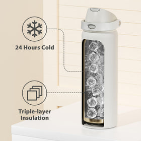 Wide mouth on Meoky bottle facilitates easy cleaning and ice addition