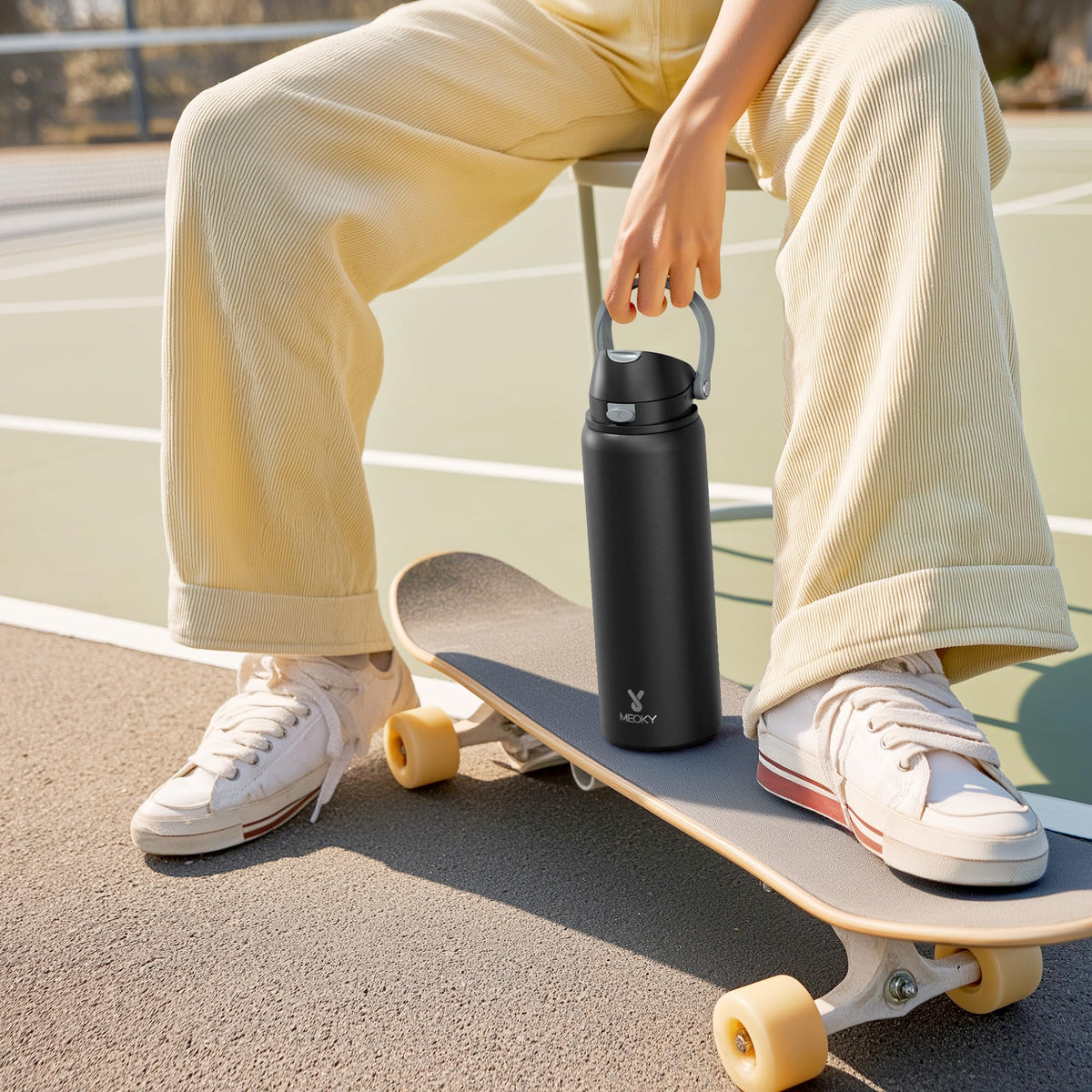 Meoky bottle lid is dishwasher-safe for easy maintenance.