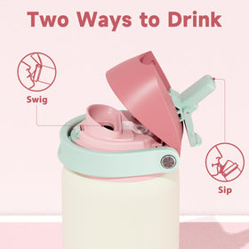 Meoky bottle with swig spout for fast access during workouts and commutes.
