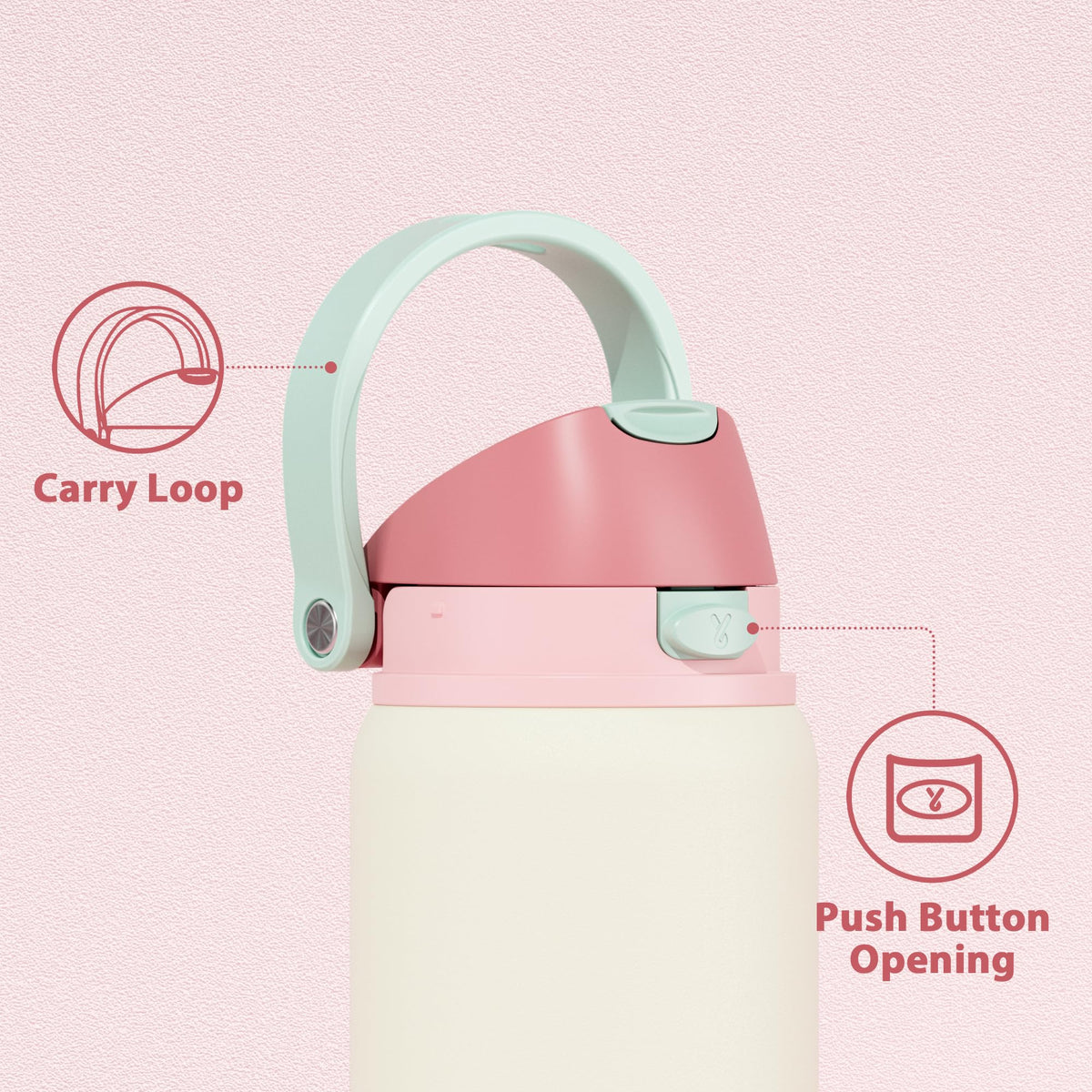 Meoky bottle wide opening for easy cleaning and ice addition.