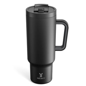 Meoky 40 oz tumbler with handle on the side for easy on-the-go hydration.