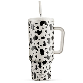 Meoky 40 oz tumbler with handle and straw for easy grip on the go.