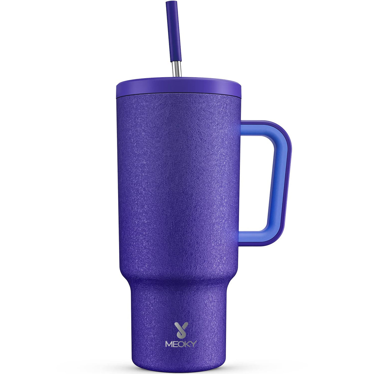 Meoky 40oz tumbler with handle provides a comfortable grip for on-the-go hydration.