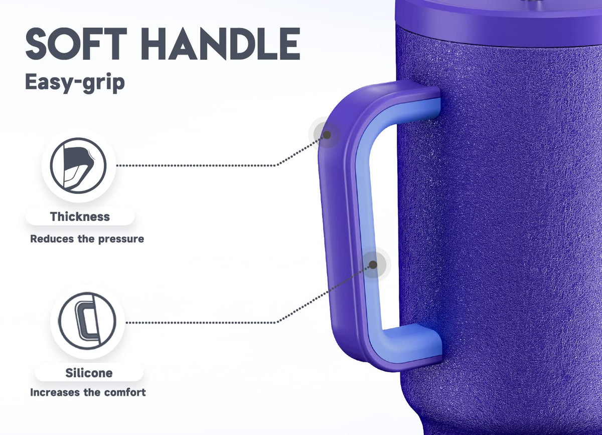 Meoky 40oz tumbler insulated body preserves cold or hot temperature.
