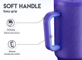 Meoky 40oz tumbler insulated body preserves cold or hot temperature.