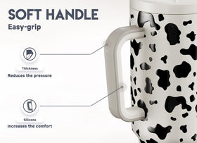 Meoky leak-proof lid keeps beverages secure while traveling.