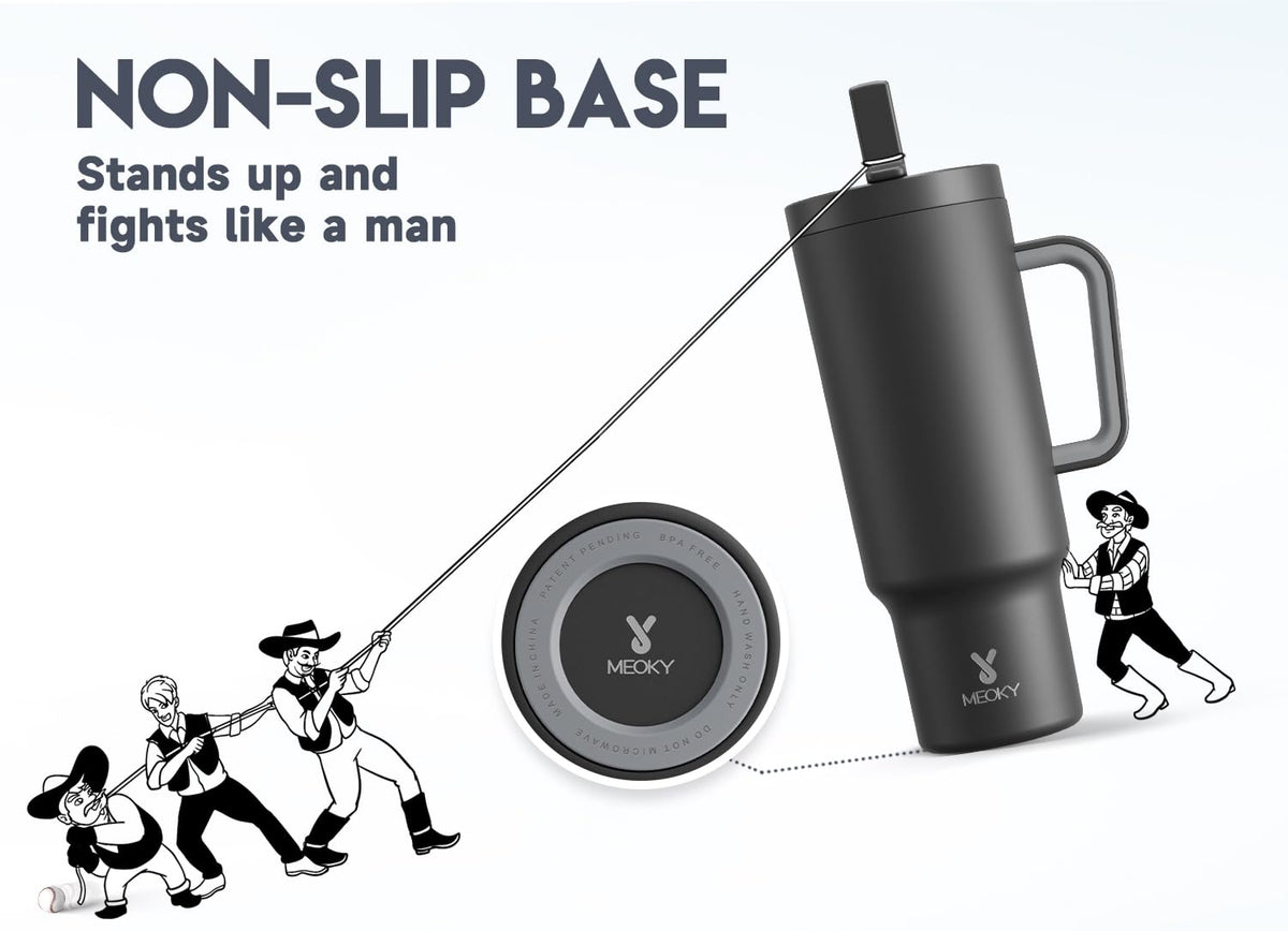 Meoky spill-proof design supports hydration during workouts and travel.