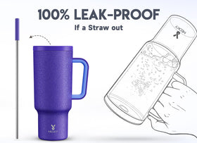 Meoky 40oz tumbler with straw minimizes metallic taste for smooth sipping.