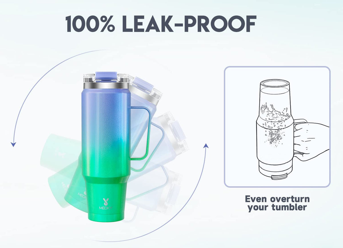Double-wall vacuum insulation preserves cold for 34 hours.