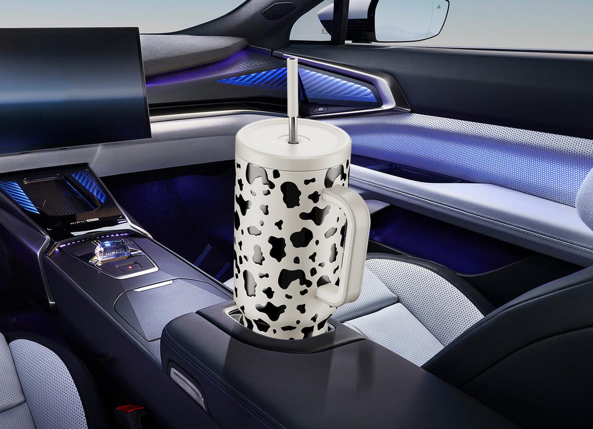 Meoky tumbler with wide handle offers a comfortable grip during extended use.