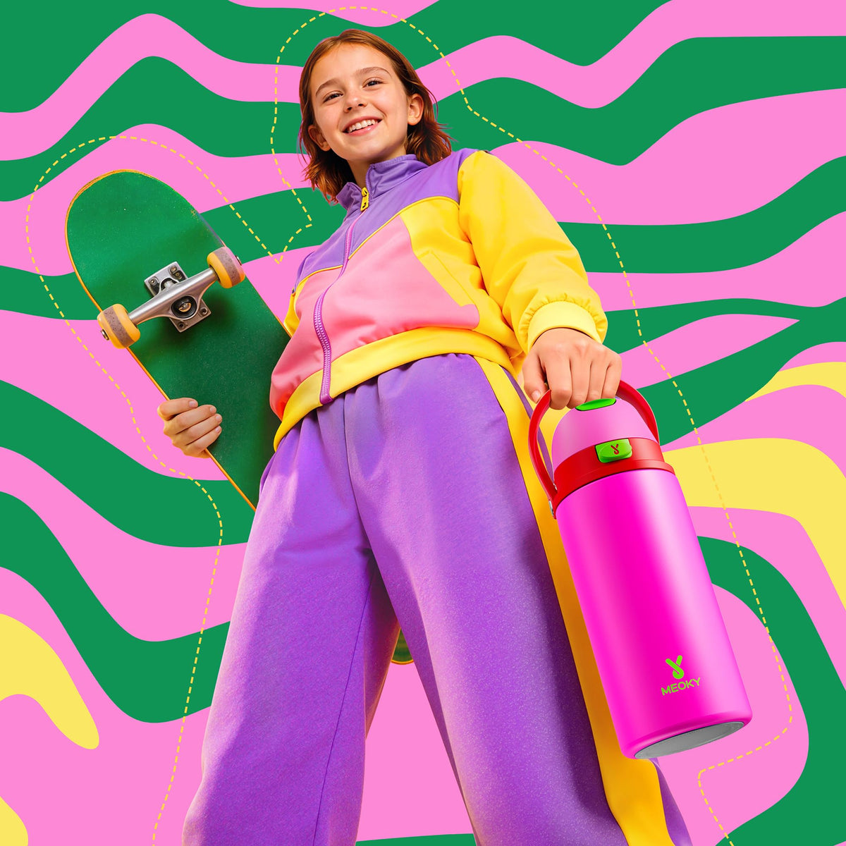 Meoky all-the-berries colorway adds playful school-ready hydration style.