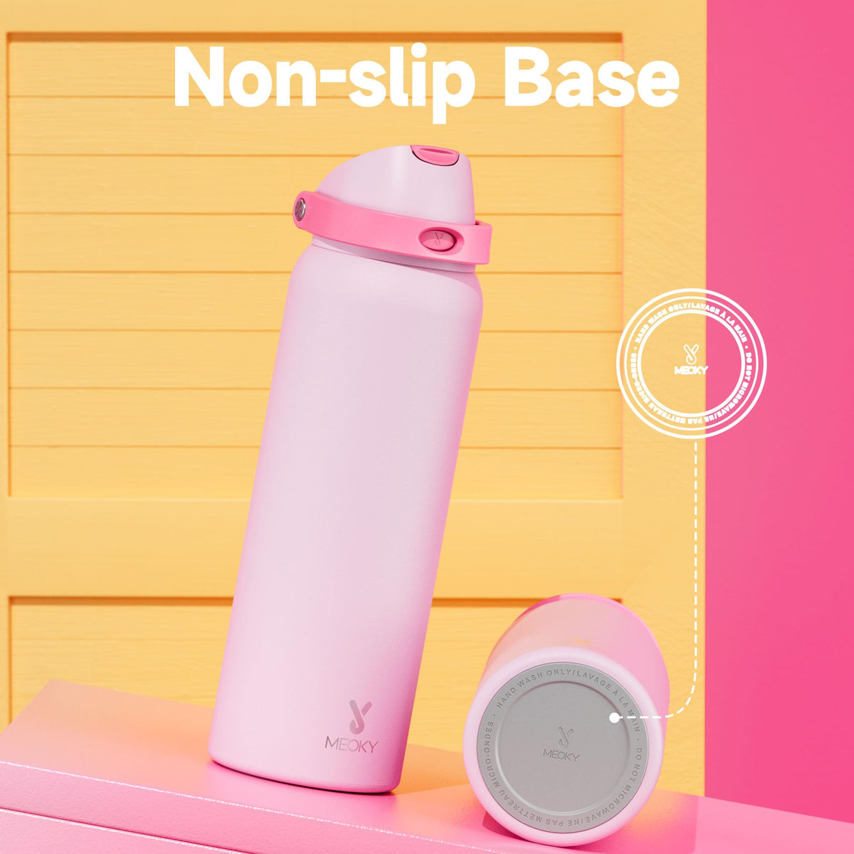 Meoky BPA-free dishwasher-safe lid simplifies cleanup after training sessions.
