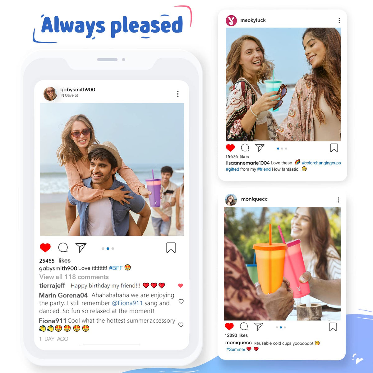 Meoky BPA-free cups encourage sustainable entertaining with durable material and reusable components.