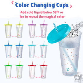 Meoky confetti cups with lids and straws prevent spills during outdoor gatherings.