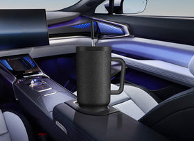 Meoky travel mug fits most cupholders for commutes and workouts.