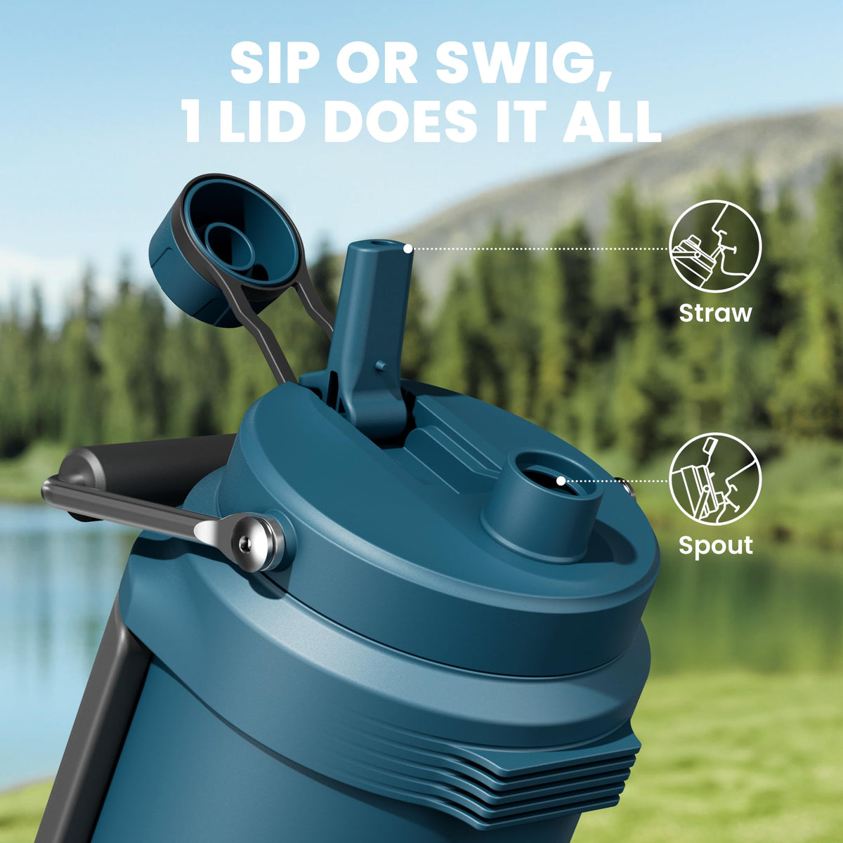 Meoky bottle shows leak-proof design for travel and trails.