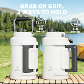 Meoky fold-out side handle provides a firm grip on rough trails
