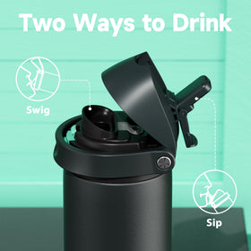 Meoky leak-proof lid with locking carry loop for secure transport