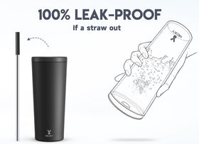 Leak-proof lid with removable straw prevents spills during daily use.