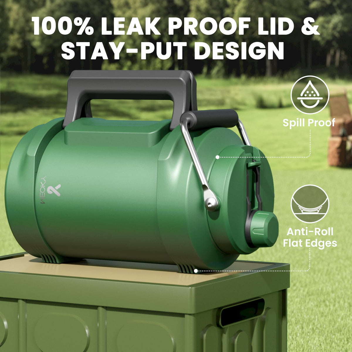 Meoky leakproof design prevents spills during hikes, camping, or workouts.