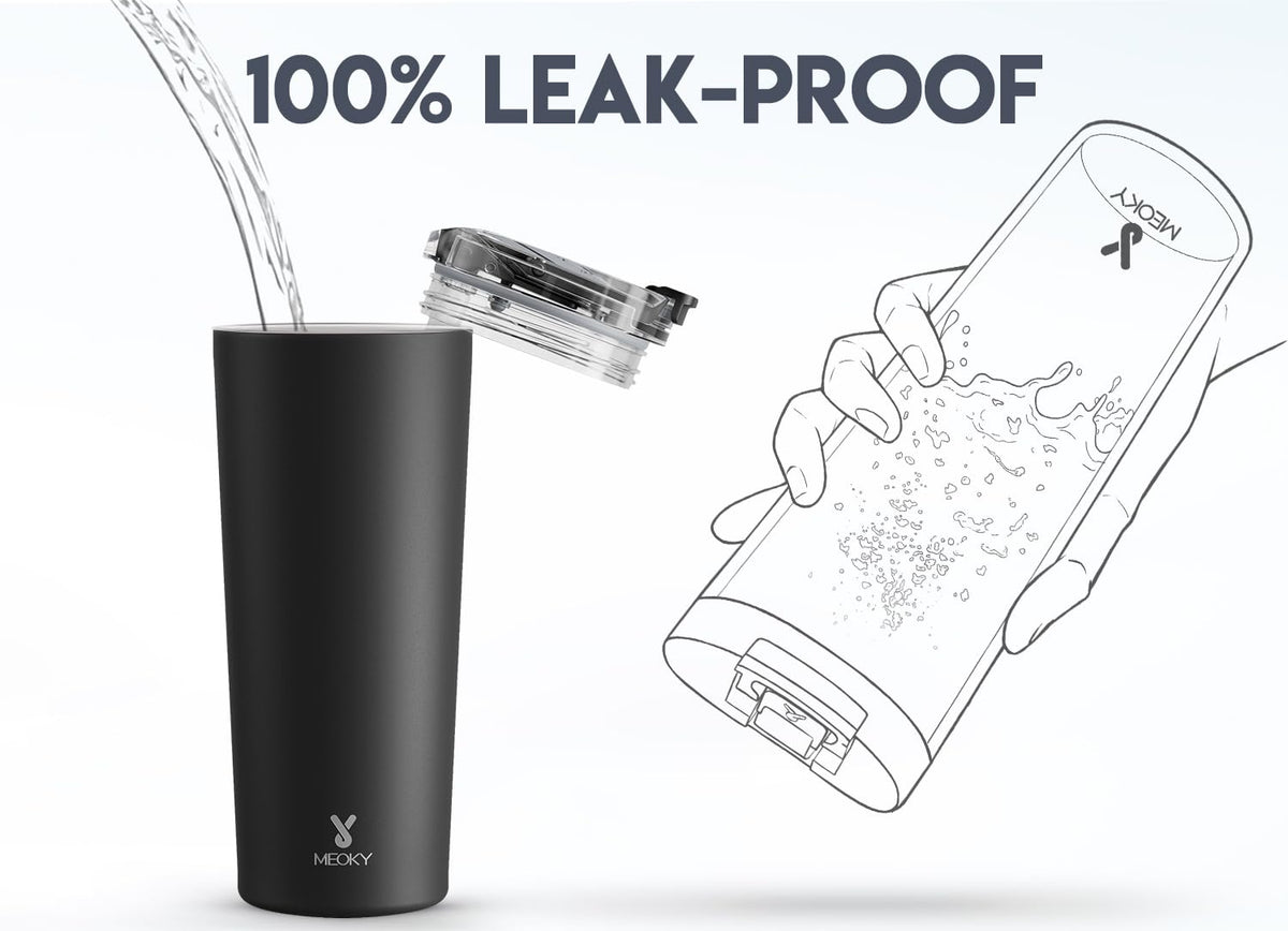 Meoky night leak-proof lid features 2-in-1 straw and sip design for on-the-go use.