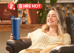 Meoky stainless steel insulated tumbler maintaining drink temperature