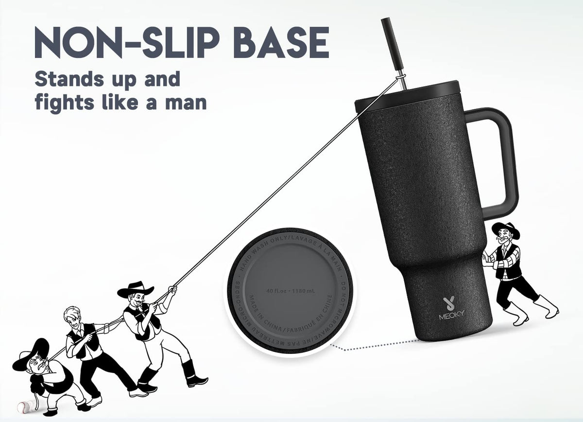 Meoky straw-lid assembly enables smooth sipping with minimal flavor impact.