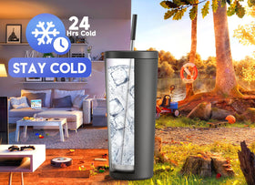 Meoky tumbler fits car cup holders for easy driving hydration.