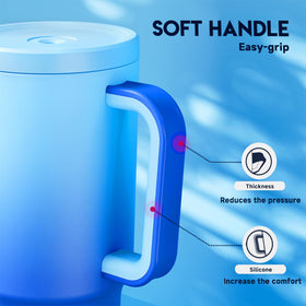 Meoky wide-grip handle reduces finger strain.