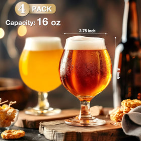 Dishwasher-safe Meolibour beer glasses for easy cleaning after use.