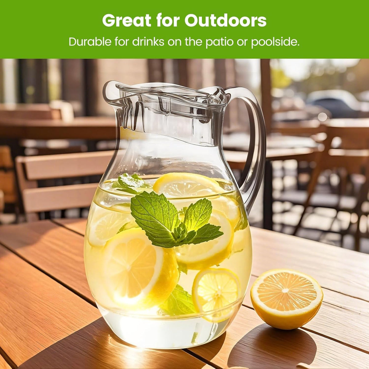 Meolibour compact pitcher keeps drinks fresh and ready.