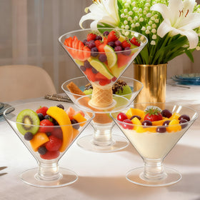 Meolibour wedding buffet mini martini glasses provide a polished tasting presentation.