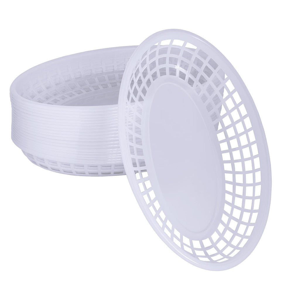 Meotakile fast food basket close-up in white shows durable, reusable practicality.