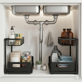 MERATIA under-sink organizer with 2-tier pull-out drawer for easy access to items stored in the back.