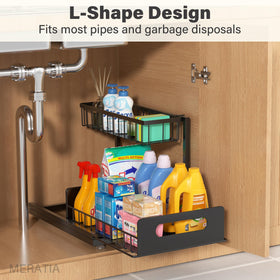 MERATIA u-shaped-cutout-p-trap accommodates plumbing while maximizing vertical storage.