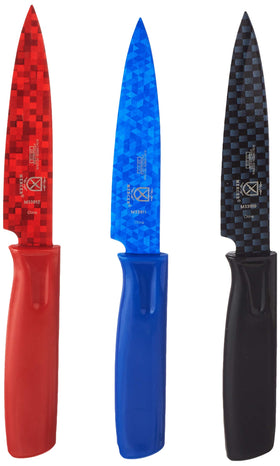 Mercer Culinary paring knife with ABS sheath ensures safe carrying in a jacket pocket