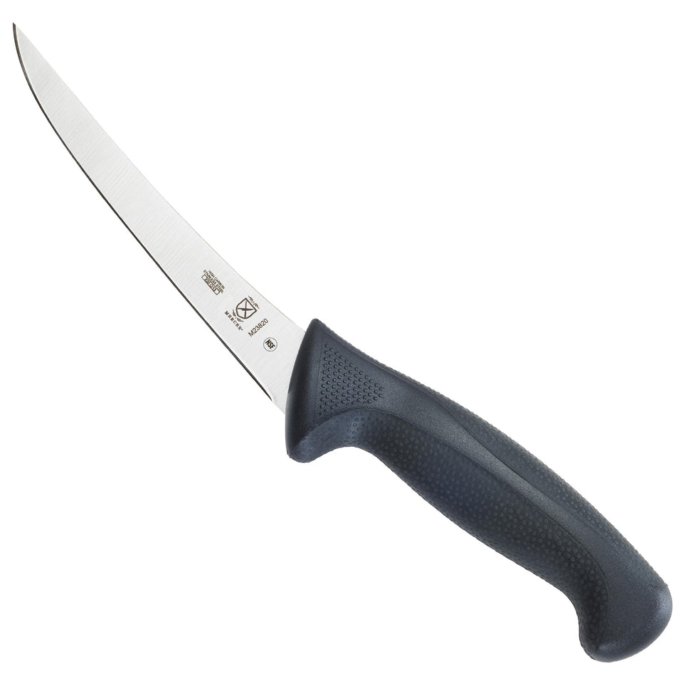Mercer Culinary Millennia boning knife close-up blade for precise deboning.