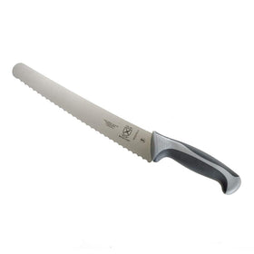 Mercer Culinary Millennia bread knife showing ergonomic textured handle for secure grip