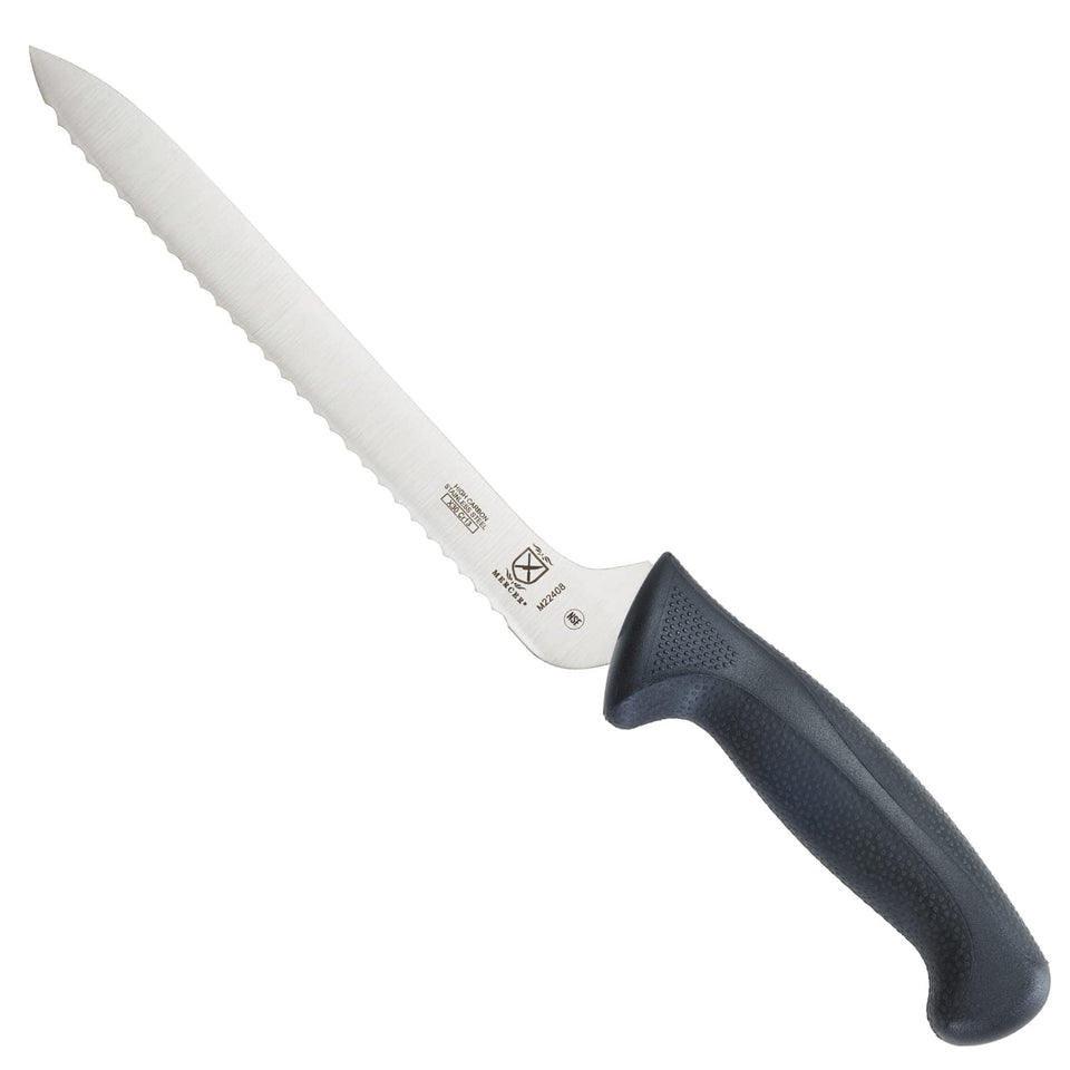 Mercer Culinary Millennia bread knife with offset wavy edge for precise crust cutting