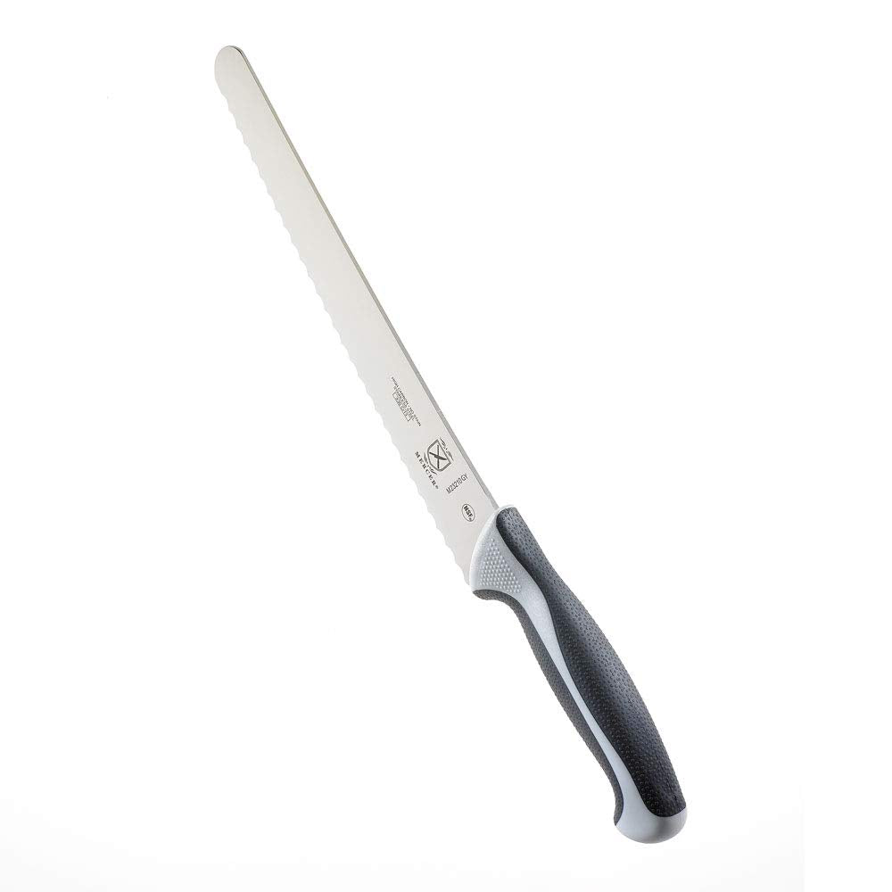Mercer Culinary Millennia bread knife cuts angel food cake smoothly without tearing