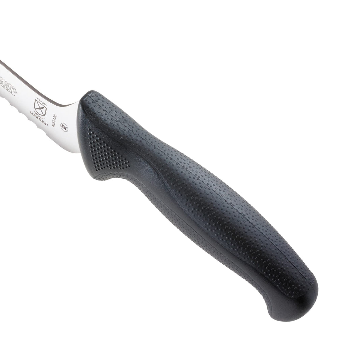 Mercer Culinary Millennia knife showing ergonomic textured handle for better grip