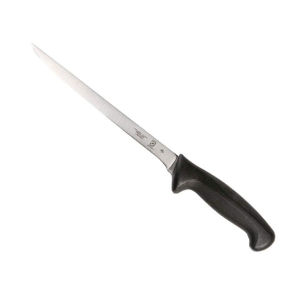 Mercer Culinary Millennia fillet knife with black handle for precise meat filleting