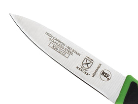 Mercer Culinary Millennia Green paring knife blade close-up highlights sharp edge