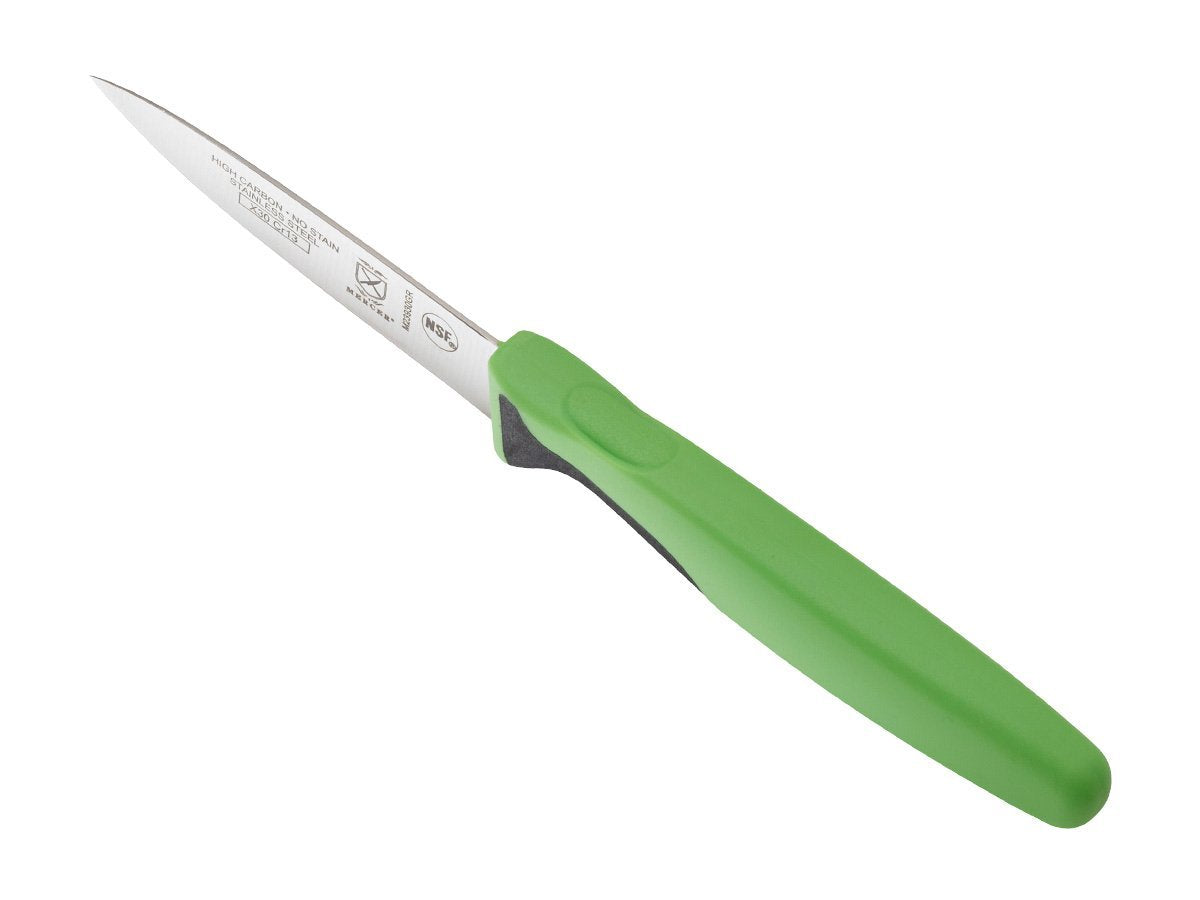 Mercer Culinary Millennia Green paring knife in garnish prep for delicate cuts